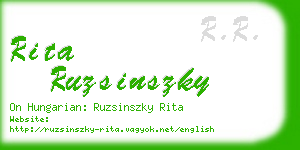 rita ruzsinszky business card